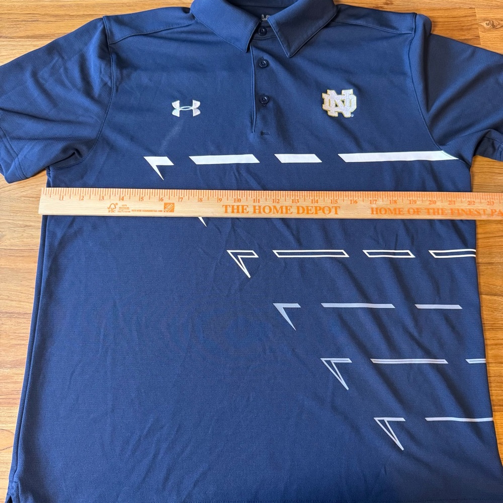 Notre Dame Polo Men’s Large Under Armour Navy Embroidered Logos ND Irish - Picture 8 of 9